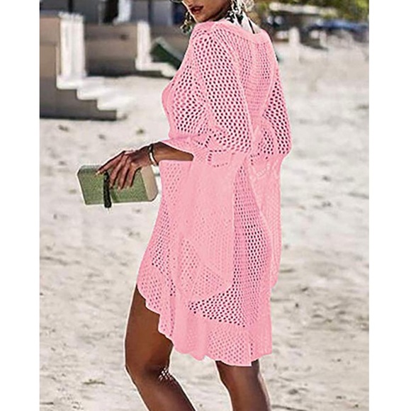 Pink Crochet Coverup - Picture 3 of 3